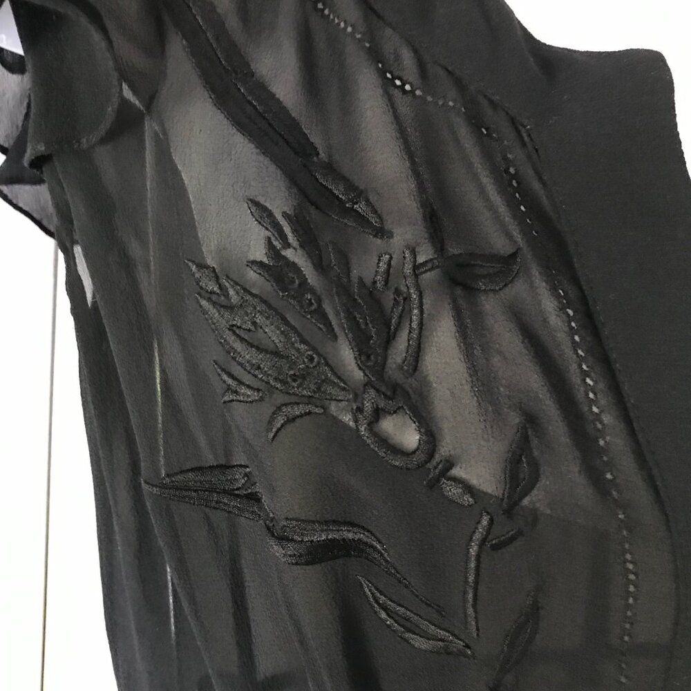Temperly London Black Sheer Dress, Size 8 - Picture 14 of 16